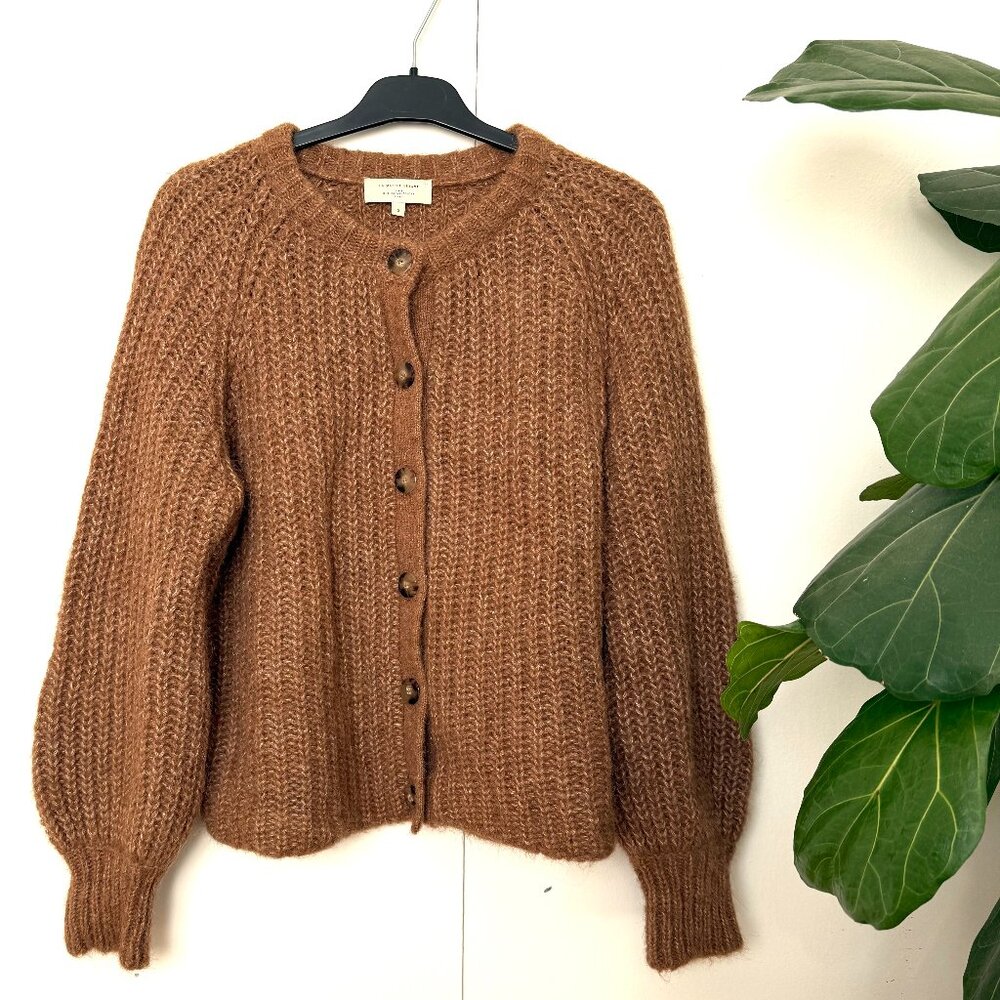 Sezane Emile Cardigan Mottled Camel - Size S